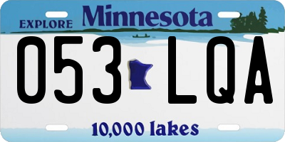 MN license plate 053LQA