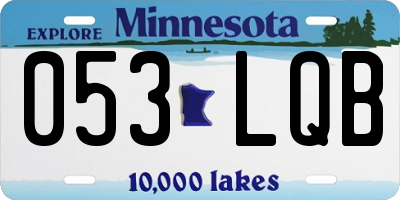 MN license plate 053LQB