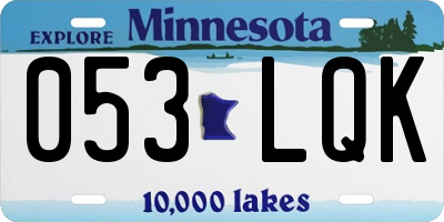 MN license plate 053LQK