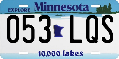 MN license plate 053LQS