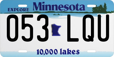 MN license plate 053LQU