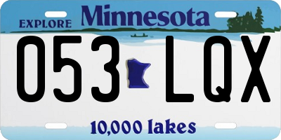 MN license plate 053LQX