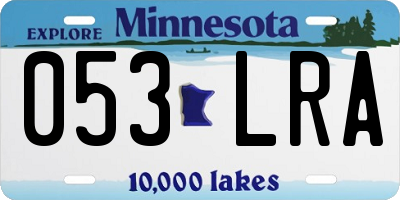 MN license plate 053LRA