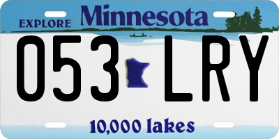 MN license plate 053LRY