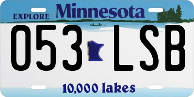 MN license plate 053LSB