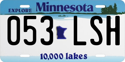 MN license plate 053LSH