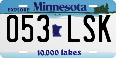 MN license plate 053LSK