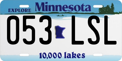MN license plate 053LSL