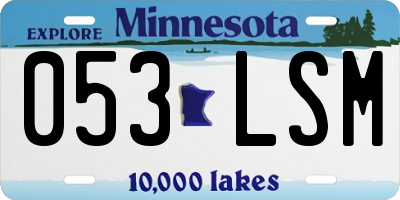 MN license plate 053LSM