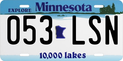 MN license plate 053LSN