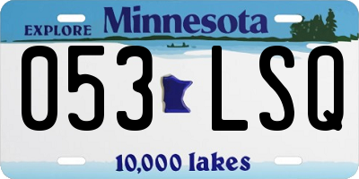 MN license plate 053LSQ