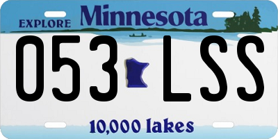 MN license plate 053LSS