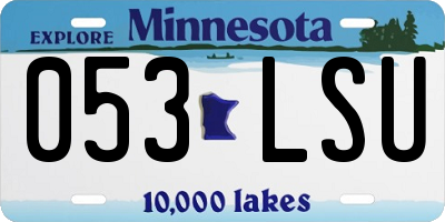 MN license plate 053LSU