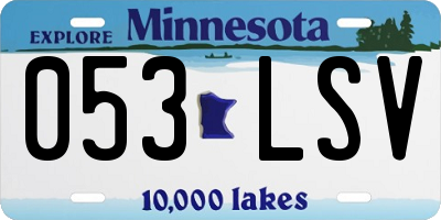 MN license plate 053LSV
