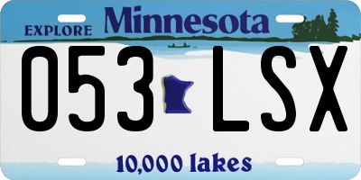 MN license plate 053LSX