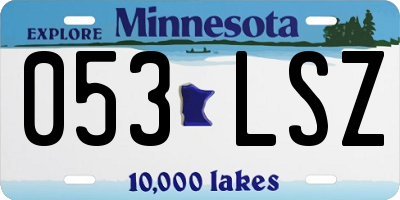 MN license plate 053LSZ