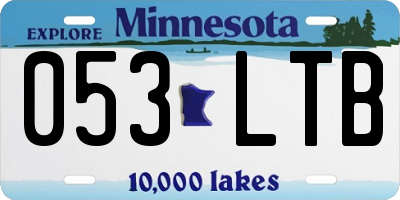 MN license plate 053LTB
