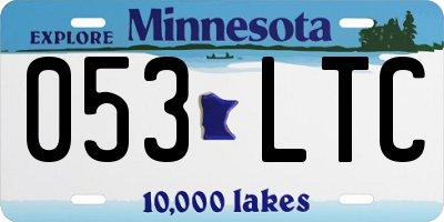 MN license plate 053LTC