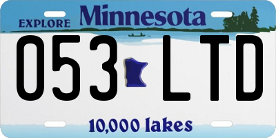 MN license plate 053LTD