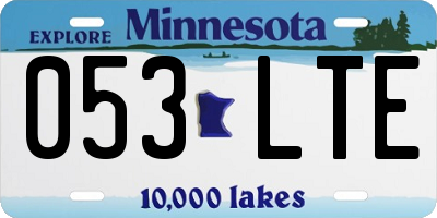 MN license plate 053LTE