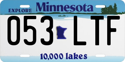 MN license plate 053LTF