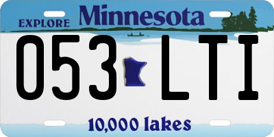 MN license plate 053LTI