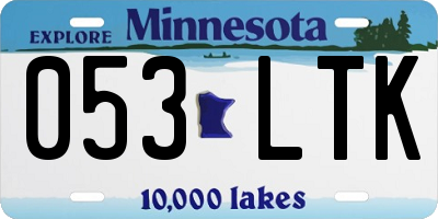 MN license plate 053LTK