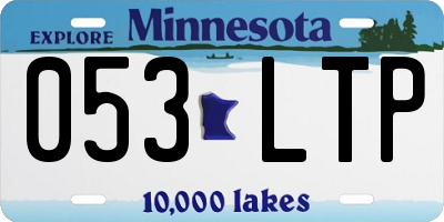 MN license plate 053LTP