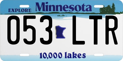 MN license plate 053LTR