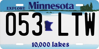 MN license plate 053LTW