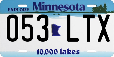 MN license plate 053LTX
