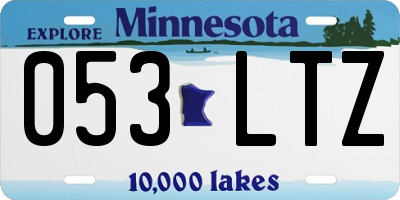 MN license plate 053LTZ