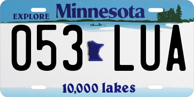 MN license plate 053LUA