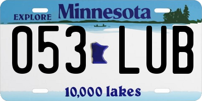 MN license plate 053LUB