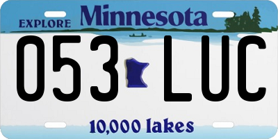 MN license plate 053LUC