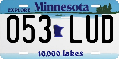 MN license plate 053LUD