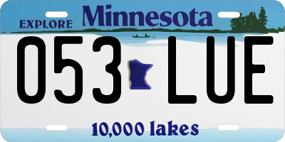 MN license plate 053LUE
