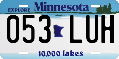 MN license plate 053LUH