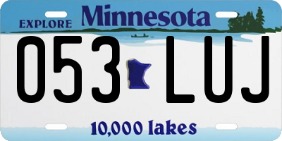 MN license plate 053LUJ