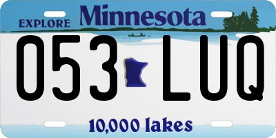 MN license plate 053LUQ