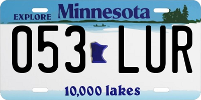 MN license plate 053LUR