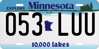 MN license plate 053LUU