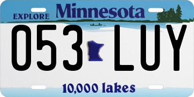 MN license plate 053LUY