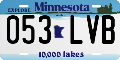 MN license plate 053LVB