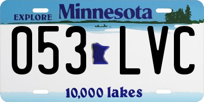 MN license plate 053LVC