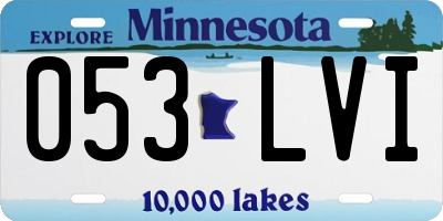 MN license plate 053LVI