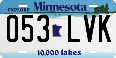 MN license plate 053LVK