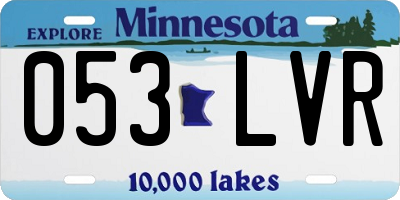 MN license plate 053LVR