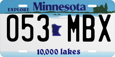 MN license plate 053MBX