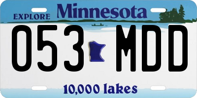 MN license plate 053MDD